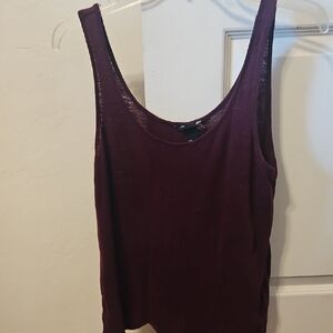 H&M Maroon Linen Tank Top